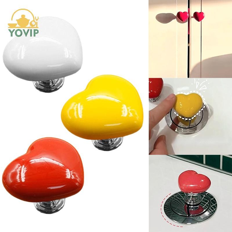 YOVIP 1 / 2 Cái Nhiều Màu Sắc Hình Trái Tim Vệ Sinh Nút Nhấn Bình Nước Đẩy Móng Tay Nghệ Thuật Trợ Lý Tủ Cửa Ngăn Kéo Tay Cầm VN