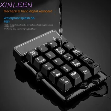 Bàn phím số không dây XINLEENST 2.4G, Bàn phím có dây 19 phím Bàn phím nhỏ Bluetooth, Numpad Di động Cảm giác cơ học Bàn phím số USB Mini chống nước PC