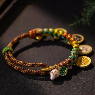 Vòng tay handmade Tây Tạng dây đầy màu sắc có thể điều chỉnh - Quà tặng trang sức độc đáo