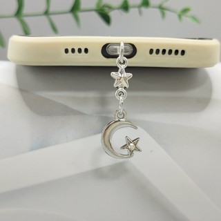 Điện Thoại Di Động Chống Bụi Cắm Tự Làm Hợp Kim Thời Trang Ngôi Sao Rỗng Mặt Dây Chuyền Nhỏ Lỗ Điện Thoại Di Động Chống Bụi Cắm