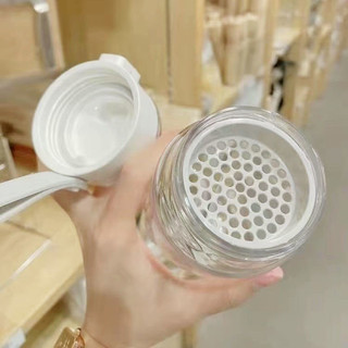 [COD] Bình Đựng Nước MUJI – Trong Suốt, Có Quai Silicone, Chống Tràn, Tiện Mang Đi Du Lịch/Học Tập