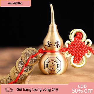 [COD]Dây Treo Hồ Lô Bát Quái 5 Xu Ngũ Đế Bằng Đồng Phong Thủy ( Trang Trí Tết Tủ Thần Tài Cửa Nhà Cây Mai Đào May Mắn ..