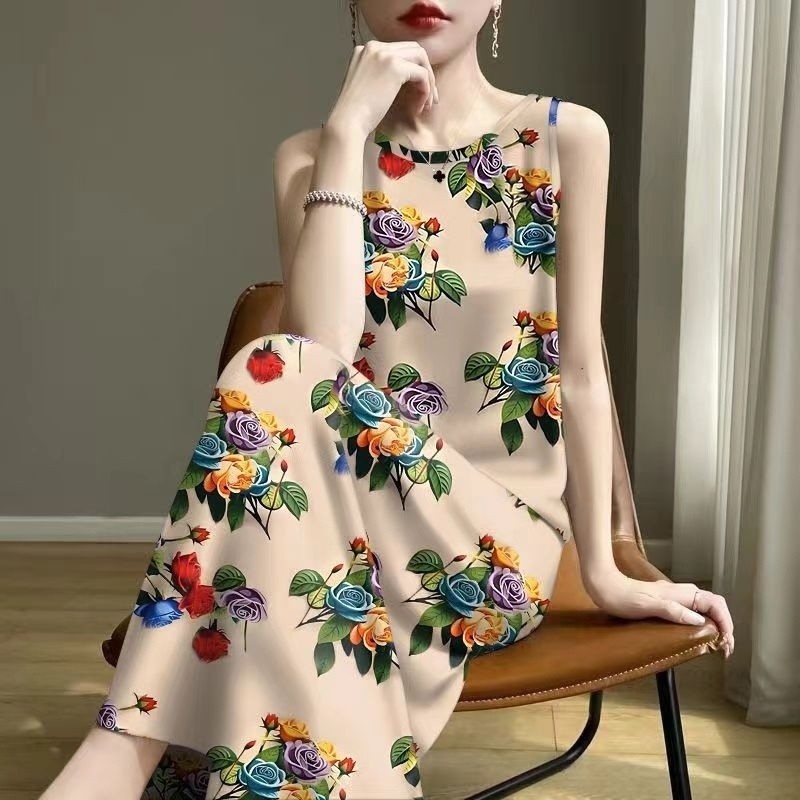 Đầm Tank Top Che Bụng Cho Mẹ, Thiết Kế Không Tay Phù Hợp Mặc Dài