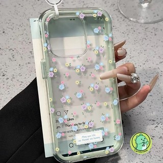 Ốp Điện Thoại 2 Trong 1 Cho OPPO A98 A97 A96 A80 A79 A78 A77 A76 A60 A59 A57 A40 A40M A36 A35 A15 A15S 5G 4G Vỏ Sang Trọng Hoạt Hình Dễ Thương Màu Xanh Thanh Lịch Hoa Trong Suốt Chống Rơi Vỏ Mềm