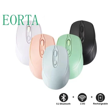 Chuột không dây Macaron GENTL, Chuột không dây công thái học 2.4Ghz + BT5.0 1600DPI, Chuột chơi game cầm tay tiện lợi Tuổi thọ pin dài Chuột không dây Morandi Phụ kiện máy tính