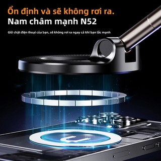 Giá đỡ nam châm ô tô phiên bản nâng cấp 2025 - Chất liệu ABS bền bỉ với màn hình hợp kim xoay ngang dọc tự do tiện lợi