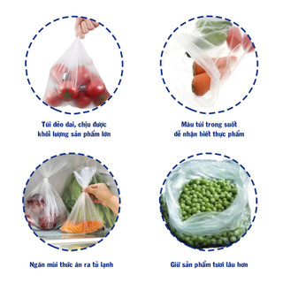 Túi nilon đựng thực phẩm tự hủy eco 0.5kg phân hủy sinh học đủ size cao cấp