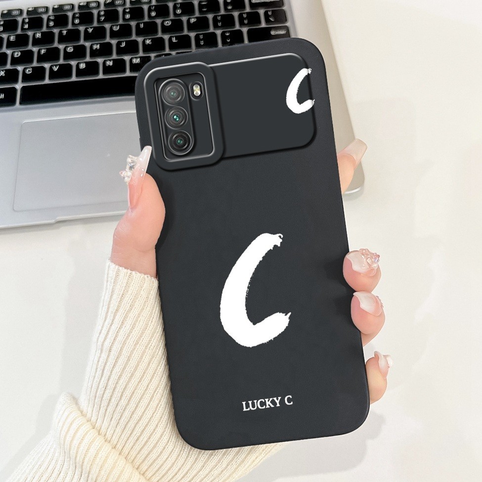 Dành Cho Poco M3 Ốp Lưng Chữ Thời Trang Đơn Giản Thiết Kế Họa Tiết A-Z Vỏ Silicon Chống Sốc M2010J19CG M2010J19CI