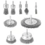 EDB * Bàn chải bánh xe dây khoan điện bằng thép Carbon 9pc Bộ mài loại bỏ sơn rỉ sét