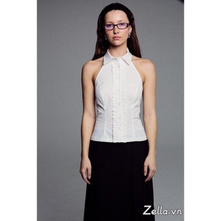 Áo Vest Nữ Nút Xuống Áo Cổ Chữ V Cổ Xoay Cổ Áo Dây
