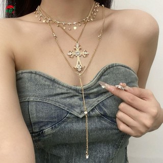 Mặt dây chuyền chéo vòng cổ xương đòn nhiều lớp, thích hợp mọi dịp