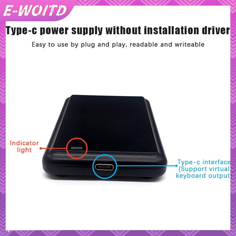 Đầu đọc thẻ UHF USB E-WOITD ISO18000-6C 860-960mhz Đọc không cần trình điều khiển Viết HID-USB Đầu ra COM ảo Có thể điều chỉnh E-WOITD