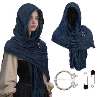 Khăn choàng có mũ trùm đầu MKYCO phong cách Beggars, phù hợp cosplay Vikings và thời trung cổ