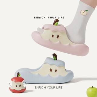 Dép EVA đế mềm, chống trơn trượt cho nữ mùa hè, thiết kế Apple, phù hợp tắm và ngoài trời, nam nữ đều dùng