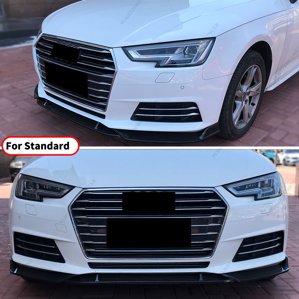 Điều Chỉnh Phụ Kiện Air Dam Spoiler Trước Ốp Lưng Môi Chin Guard Cho Xe Audi A4 S4 S-Line B9 2015 2016 2017 2018 2019 Body Kit