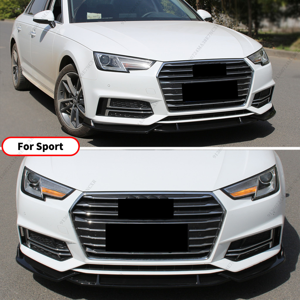 Điều Chỉnh Phụ Kiện Air Dam Spoiler Trước Ốp Lưng Môi Chin Guard Cho Xe Audi A4 S4 S-Line B9 2015 2016 2017 2018 2019 Body Kit