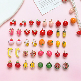 Mạ Đồng Vàng Thật Dễ Thương Mini Trái Cây Bộ Sưu Tập Mặt Dây Chuyền DIY Handmade Trang Sức Tay Vòng Cổ Bông Tai Mặt Dây Chuyền Phụ Kiện