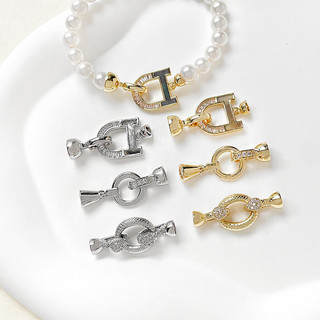 Túi Đồng 14k vàng bảo quản màu nạm Zircon chốt chốt chốt kết nối ngọc trai vòng tay thủ công diy nguyên liệu Phụ Kiện Vòng Cổ
