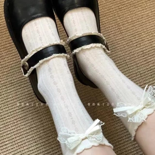 "Girl Development Series" Kem Ren Nơ Nguyên Chất Desire Thoáng Khí Rỗng Giữa Ống Tất Ngọt Ngào JK Tất