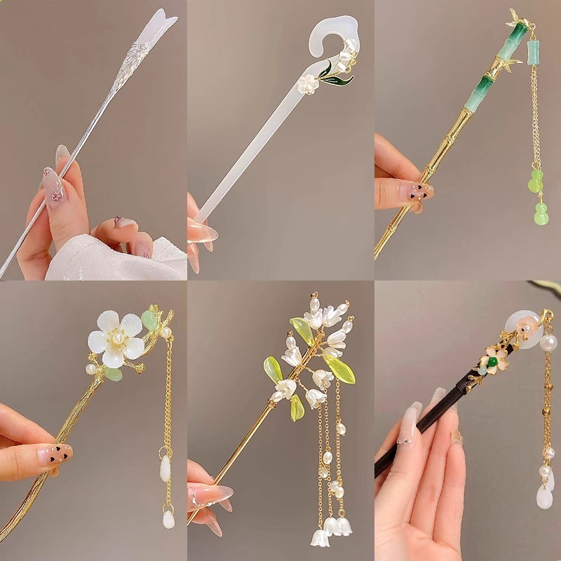 Mới Phong Cách Trung Quốc Cổ Kẹp Tóc Nữ Cao Cấp Cảm Giác Bước Lắc Tua Rua Kẹp Tóc Phụ Kiện Tóc