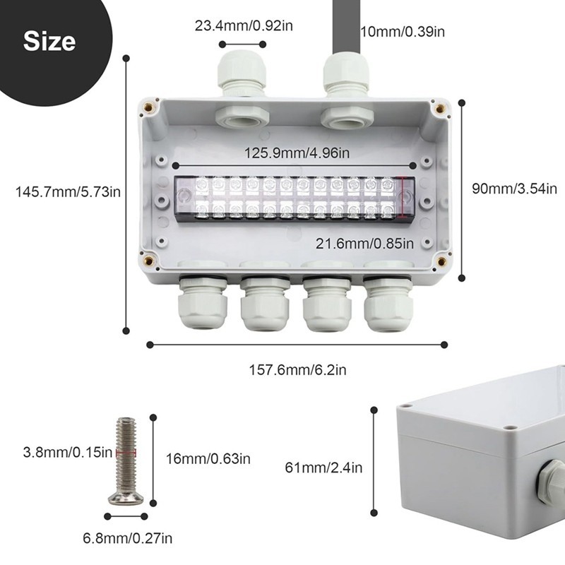 1 Chiếc IP66 Chống Thấm Nước Hộp Nối 2 Trong 4 Ra Hộp Điện Chống Thấm Nước Nhựa Cho Đường Kính 4-8 mm Dây