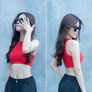 Áo Ba lỗ Croptop cho nữ A134 Gladimax vải thun cotton dày dặn, phong cách trẻ trung năng động