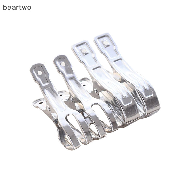 < Beartwo > 5 / 6 / 10 / 20 Chiếc Kẹp Thép Không Gỉ Kẹp Quần Áo Ghế Bãi Biển Lớn Kẹp Khăn Cho Chăn Chống Gió Kẹp Kẹp Đẹp