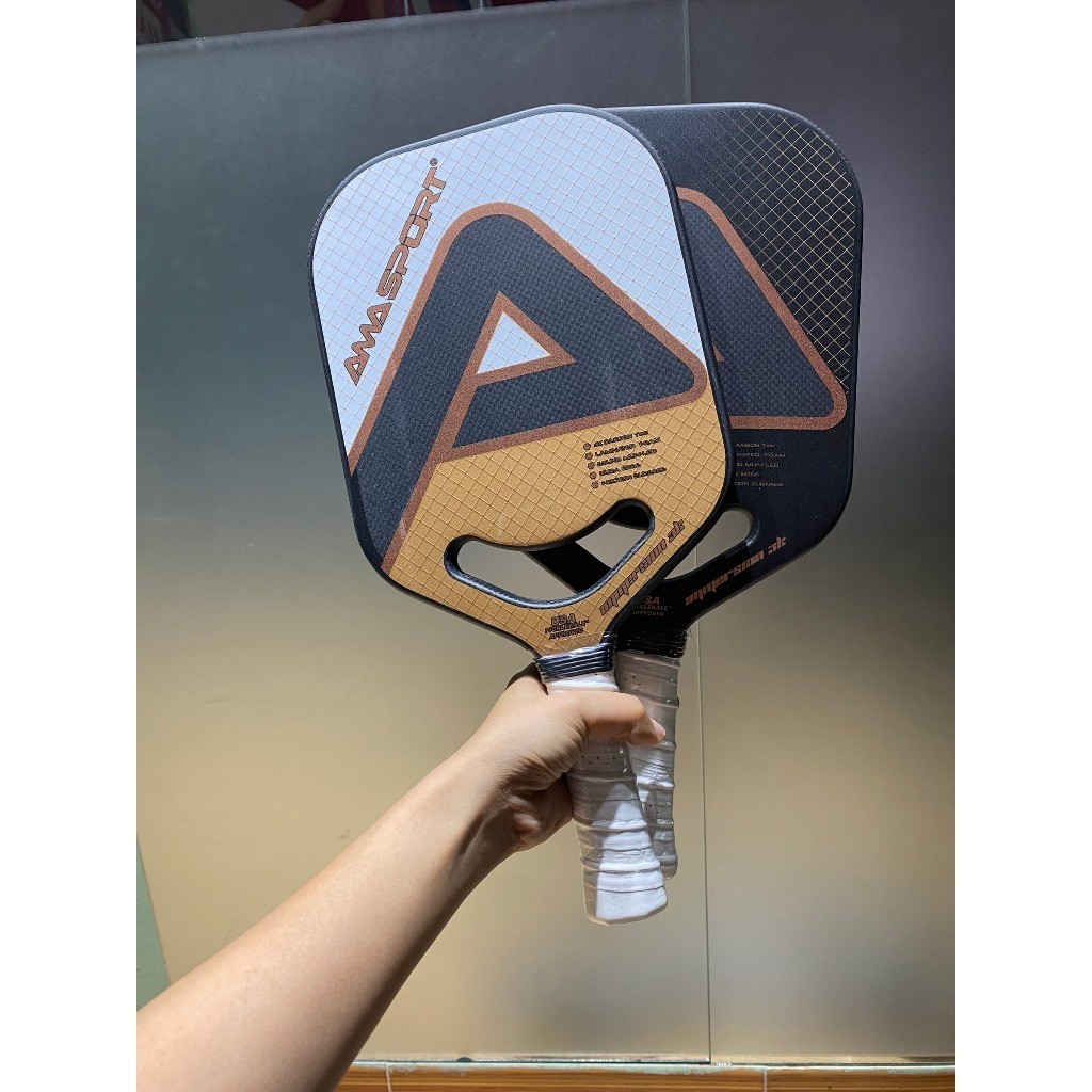 Vợt Pickleball Ama sport PP002 Cao Cấp Mẫu Vợt Picklelall Mới Nhất Carbon 3K Dày 19.6mm +Kèm Túi Đựng Da+ 2 Bóng Hãng