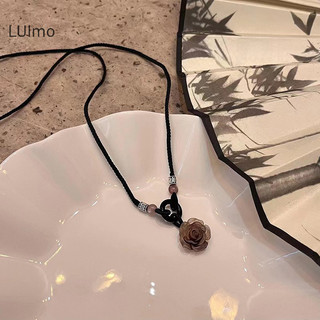 Luimo Phong Cách Trung Hoa Mới Đính Hạt Hoa Trà Hòa Bình Khóa Mặt Dây Chuyền Vòng Cổ Áo Len Dây Chuyền Vòng Cổ Trang Sức Quà Tặng SBS