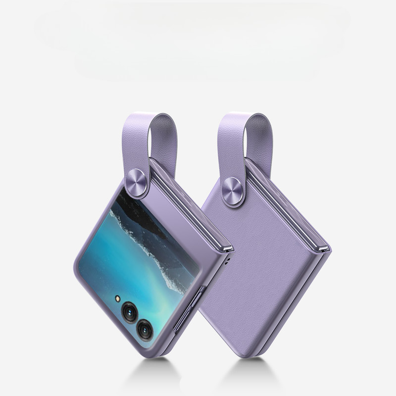 Dây đeo cổ tay Giá đỡ da Vỏ điện thoại cho Motorola Razr 50 Ultra Mooto Razr 40 Giá đỡ dây đeo cổ tay Vỏ chống sốc