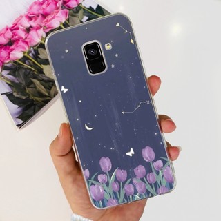 Dành Cho Samsung Galaxy A8 2018 SM-A530F Ốp Lưng Hoa Mềm Trong Suốt Silicon Cho Samsung A8 Plus 2018 SM-A730F A8 + Vỏ