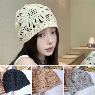 Mũ nồi JKDESIGN, Mũ dệt kim hoa ren, Thời trang thoáng khí Mùa hè Handmade Skullies Mũ dành cho nữ