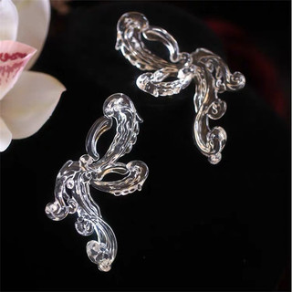 1 đôi bông tai nơ cao cấp với bông tai hình phóng đại acrylic trong suốt cổ điển