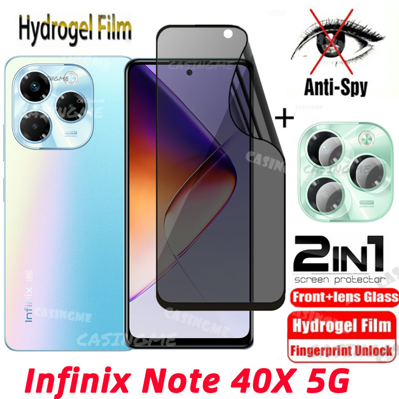 Infinix Note 40X 5G Soft Privacy Hydrogel Film Chống gián điệp Full Cover Bảo vệ màn hình cho Infinix Note 40X Note40X Note40 40 X 4G 5G Phim bảo vệ Camera sau riêng tư chống Peek
