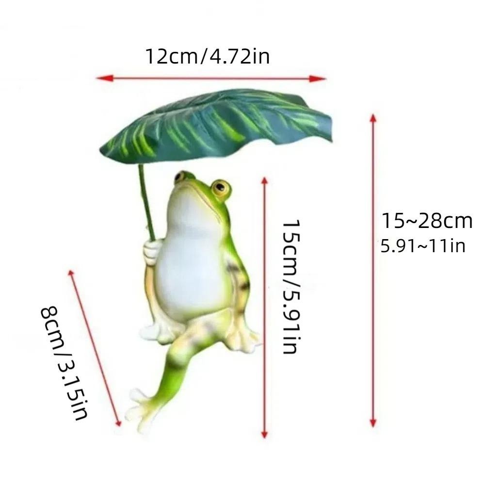 LACYES Ếch Bức Tượng, Sáng Tạo Với Lá Vườn Ếch Tượng, Nhỏ 3D Nhựa Trang Trí Phong Cảnh Ếch Trang Trí Trang Trí Máy Tính Để Bàn