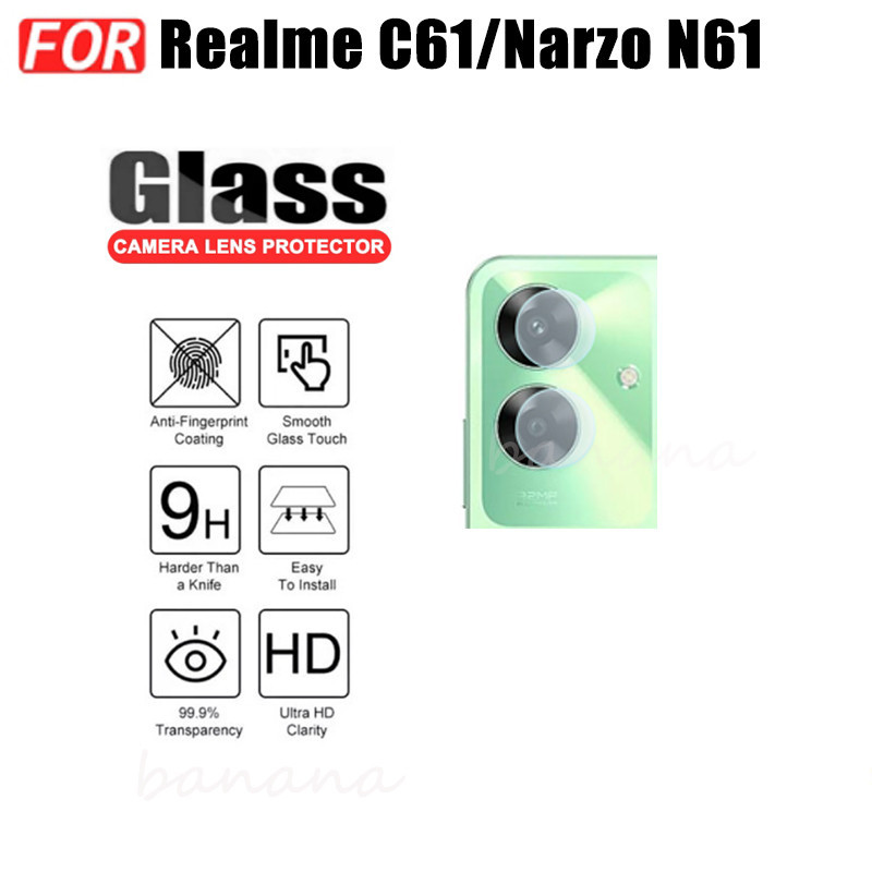 Kính cường lực gốm 3 TRONG 1 Realme C61 Narzo N61 cho Realme C61 C63 N63 C65 C53 C51 C51S Note 50 Ống kính máy ảnh Kính bảo vệ màn hình và phim mặt sau