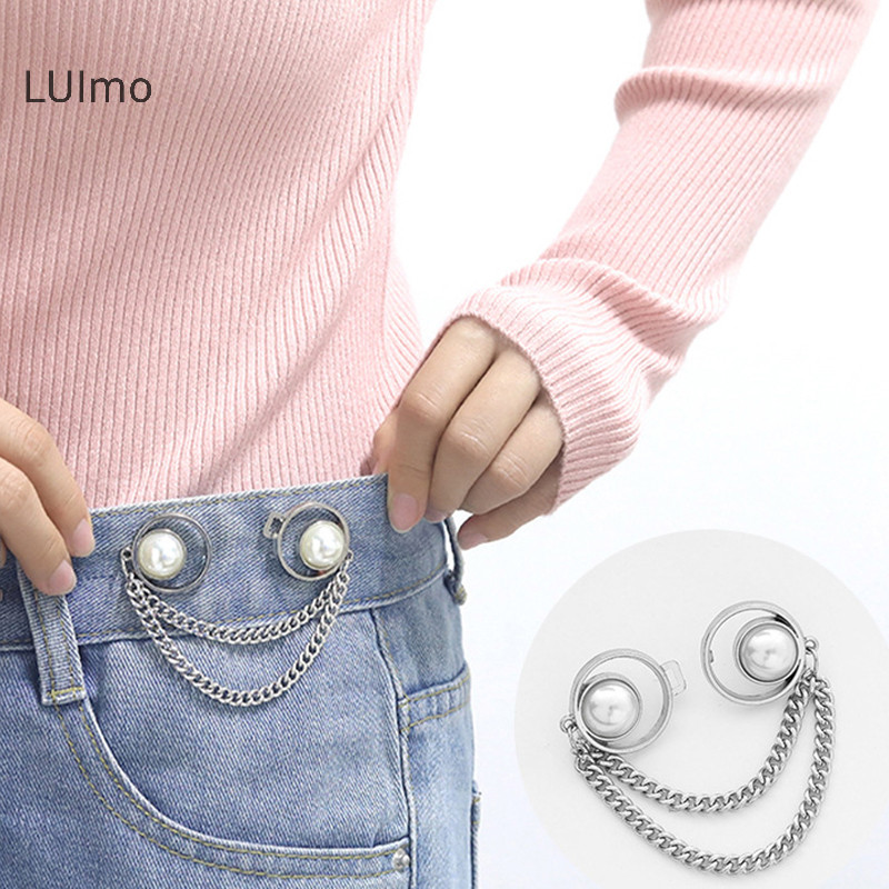 Luimo Ngọc Trai sel Khóa Eo Thắt Lưng Khóa Không May Có Thể Tháo Rời Quần Jean Kẹp Dành Cho Nữ Bé Gái Quần Áo Phụ Kiện SBS