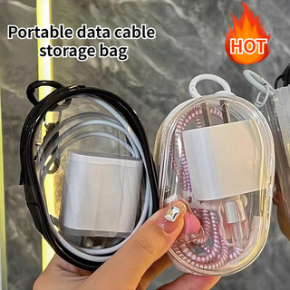 Hàng tồn kho 1pc Cáp Dữ Liệu Túi Bảo Vệ Bền Đa Năng Trong Suốt Hộp Trang Sức Tổ Chức Di Động Ngoài Trời Du Lịch Túi Bảo Quản Chống Bụi
