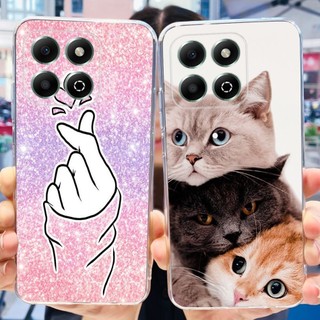 Honor X6b JDY-LX1 JDY-LX2 2024 Vỏ sơn hình mèo khủng long dễ thương HonorX6b X 6B 4G Vỏ điện thoại TPU silicon mềm
