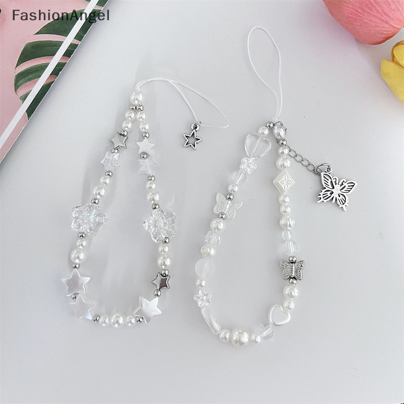 FashionAngel Dây chuyền đính hạt mặt bạc thời trang nữ, dây đeo điện thoại, trang sức TH