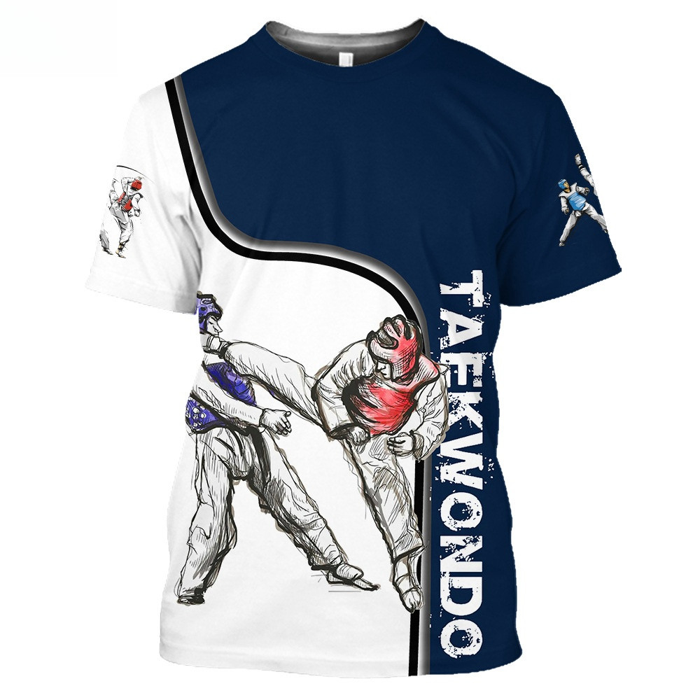 3D Cá Nhân Người Đàn Ông Của T Áo Sơ Mi Mùa Hè Taekwondo Ngắn Tay Áo Làm Việc Quần Áo Thoải Mái
﻿ ﻿