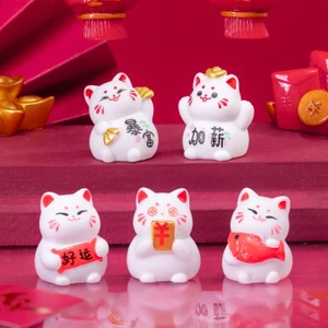 Dễ Thương May Mắn Bất Ngờ Giàu Có Mũm mĩm Mèo May Mắn Sáng Tạo Micro Phong Cảnh Làm Vườn Trang Trí DIY Trang Trí Ô Tô Để Bàn Đồ Trang Trí Mini Nhựa Thủ Công