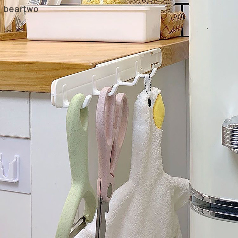 < Beartwo > Móc co giãn trượt treo tường Khoảng cách mở rộng Móc treo khăn Nhà bếp Phòng tắm Tiết kiệm không gian Móc lưu trữ Đẹp