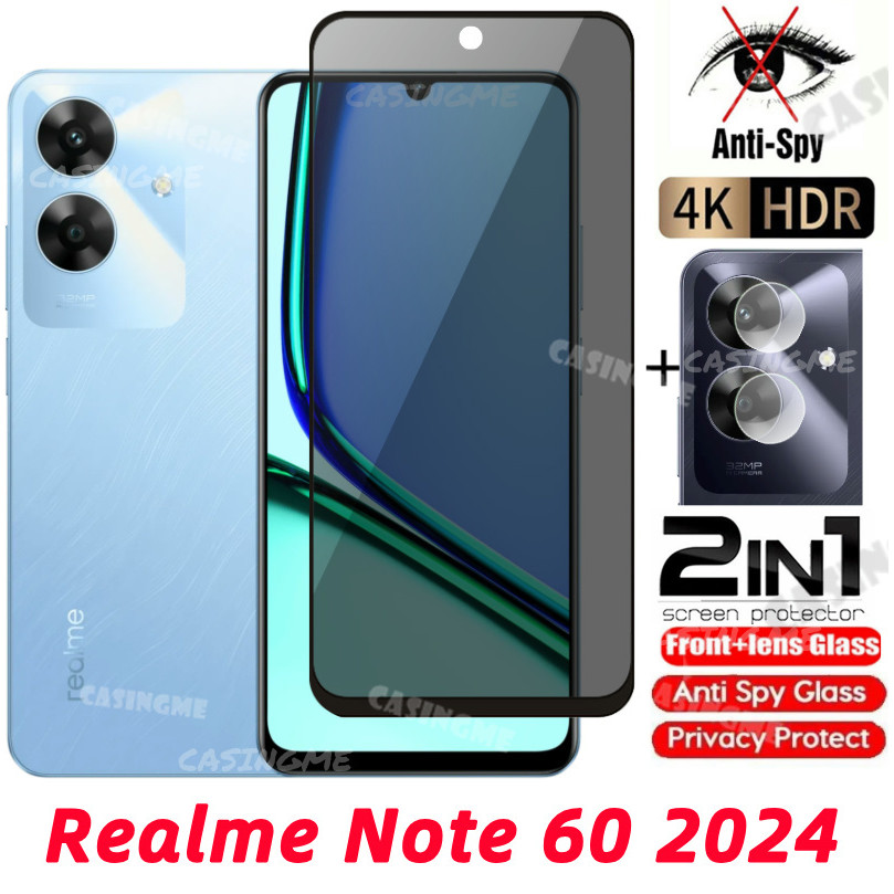 Realme Note 60x 70 80 Kính Cường Lực Riêng Tư Chống Gián Điệp Full Cover Bảo Vệ Màn Hình Chống Peek Phim Riêng Tư Cho Realme Note 60 Note60 60Note RealmeNote60 4G 5G Phim Riêng Tư Chống Peek