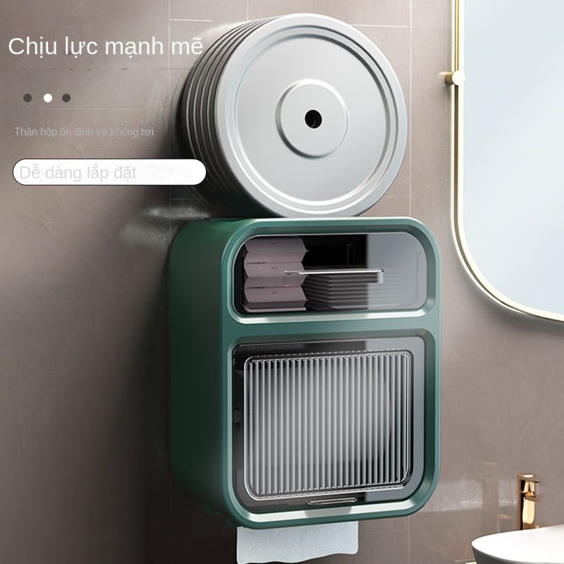 Hộp Đựng Giấy Vệ Sinh 2 Tầng Cao Cấp Hộp Đựng Giấy Hộp Giấy Vệ Sinh Có Kệ Để Điện Thoại(tặng kèm 1 miếng dán)