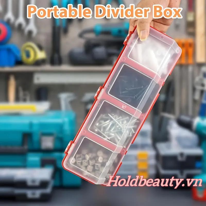 Bộ phận nhỏ Sắp xếp 4 ngăn Dụng cụ Hộp lưu trữ Hộp sắp xếp phần cứng có ngăn cho bu lông vít