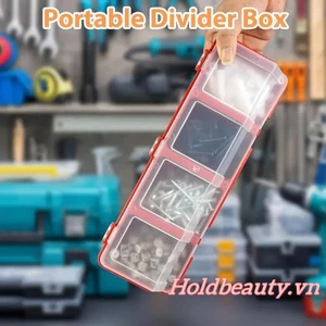 Bộ phận nhỏ Sắp xếp 4 ngăn Dụng cụ Hộp lưu trữ Hộp sắp xếp phần cứng có ngăn cho bu lông vít