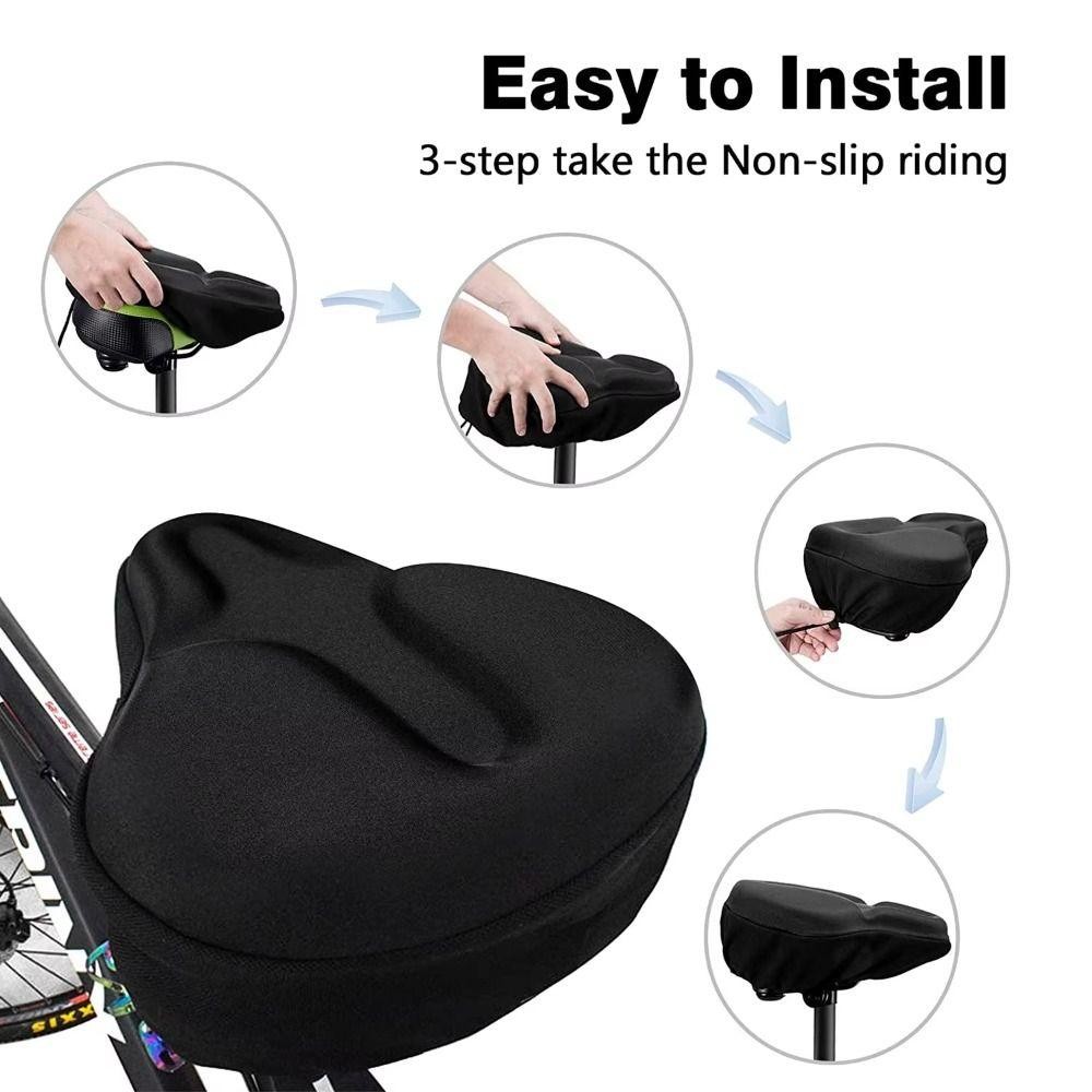 Jkdesign Đệm ngồi xe đạp, Vỏ bọc ghế xe đạp thoải mái thoáng khí, Phụ kiện làm dày đi xe đạp đường mềm mại Miếng đệm Gel xe đạp điện