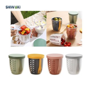 Cốc Salad có nĩa Hộp đựng trái cây tươi cho ngũ cốc trái cây sữa chua