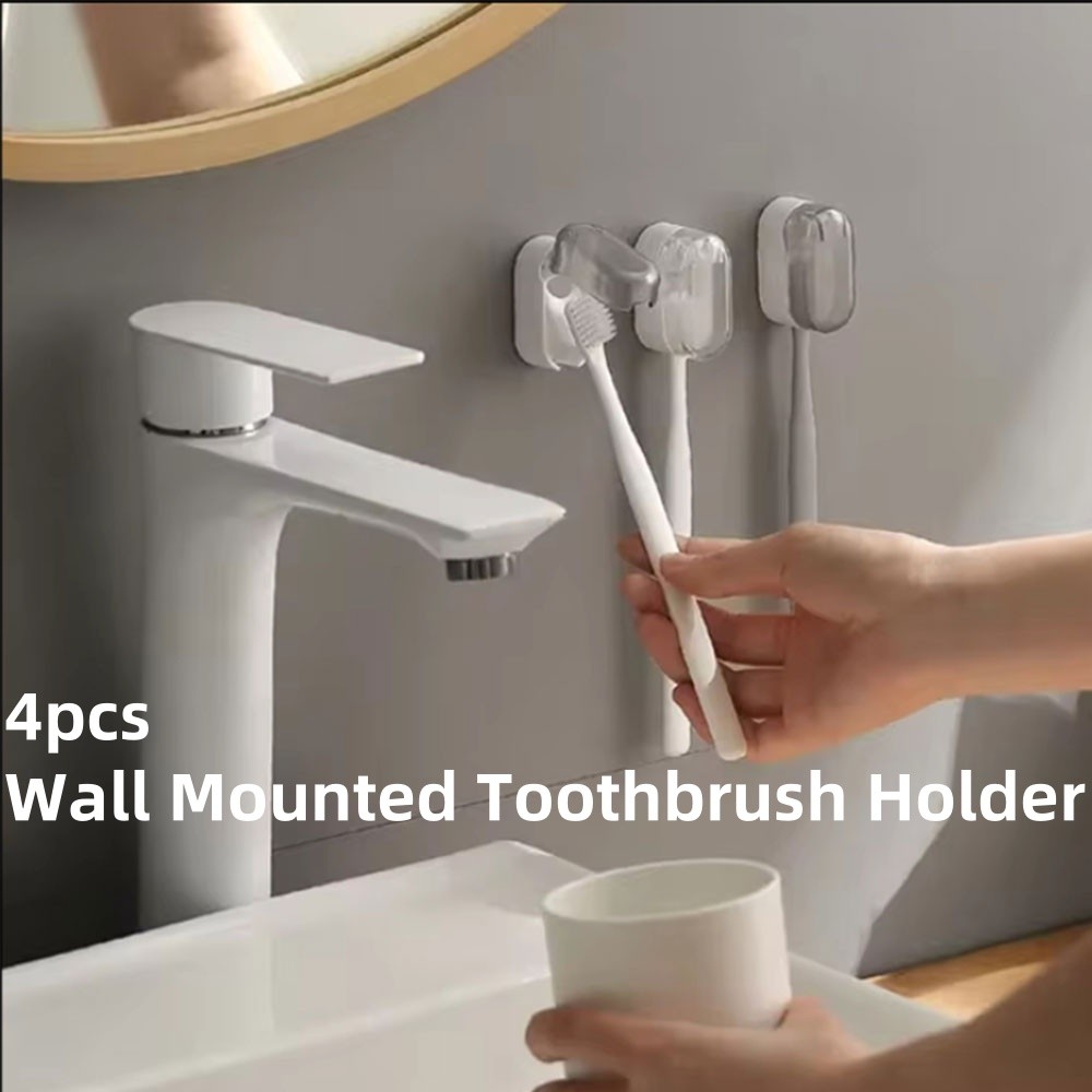 4 Chiếc Treo Tường Bàn Chải Đánh Răng Không Bụi Không Xả Tổ Chức Tiết Kiệm Không Gian Phòng Tắm Bàn Chải Đánh Răng Tổ Chức Để Sử Dụng Tại Nhà